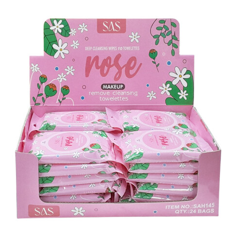 Toallitas desmaquillantes fragancia rosas x10pcs Toallitas Desmaquillantes Fragancia Rosas X10pcs