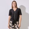 Blusa Gasa Plisada NEGRO