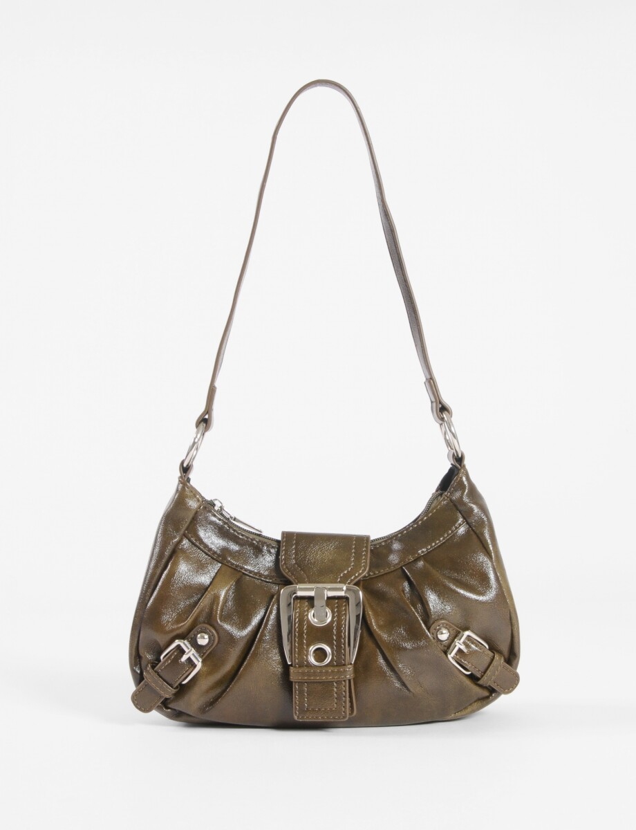 Cartera de hombro hebilla - marrón 