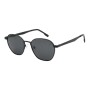 Lentes De Sol Ultralight Redondo De Acero Inoxidable Negro/Negro