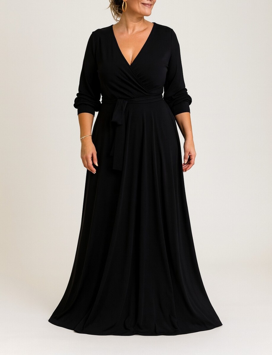 Vestido con lazo - Negro 