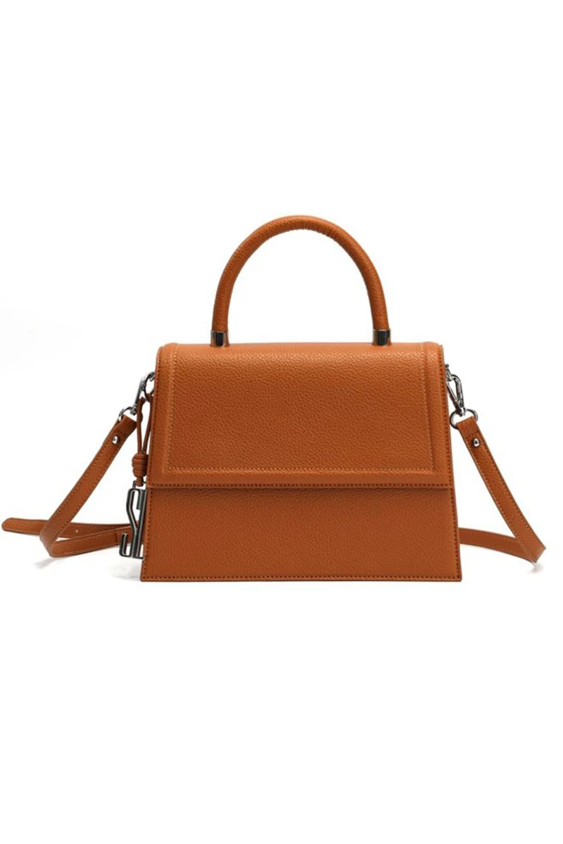 Cartera en Cuero Con Azas - Beige 