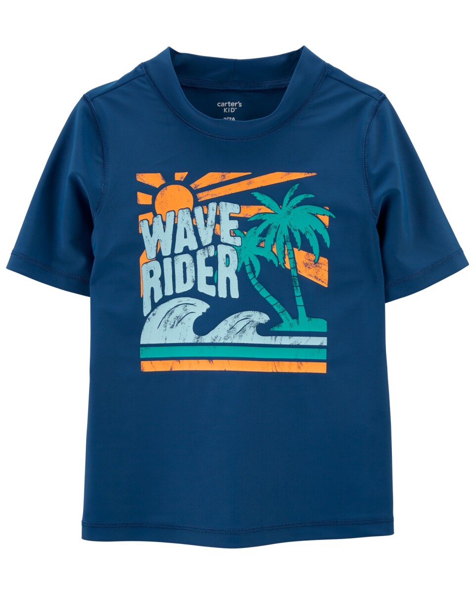 Remera de baño, protección UPF 50+, manga larga, estampa tropical 