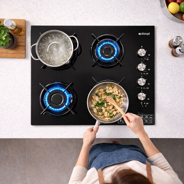 Anafe A Gas 4 Fuegos Itimat 2315001 ANAFE CRISTAL NEGRO 4H ITIMAT 2315001