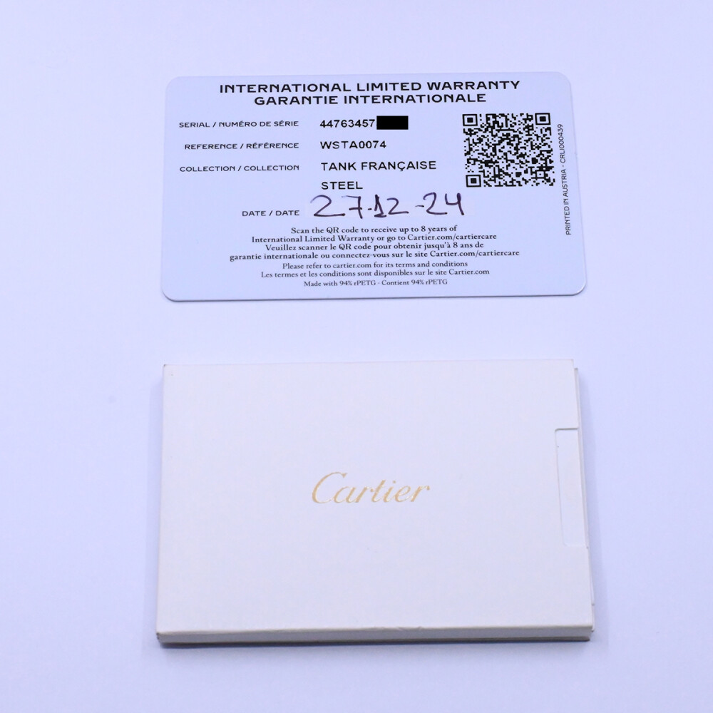 Cartier Tank Francaise mediano WSTA0074 quartz caja de acero 27 mm año 2024 con caja y papeles. Cartier Tank Francaise mediano WSTA0074 quartz caja de acero 27 mm año 2024 con caja y papeles.