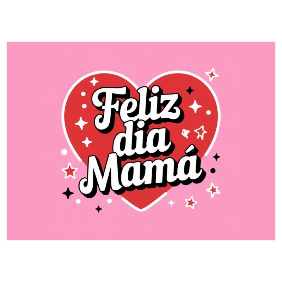 Lámina Feliz Día Mamá - Retro Rect. 