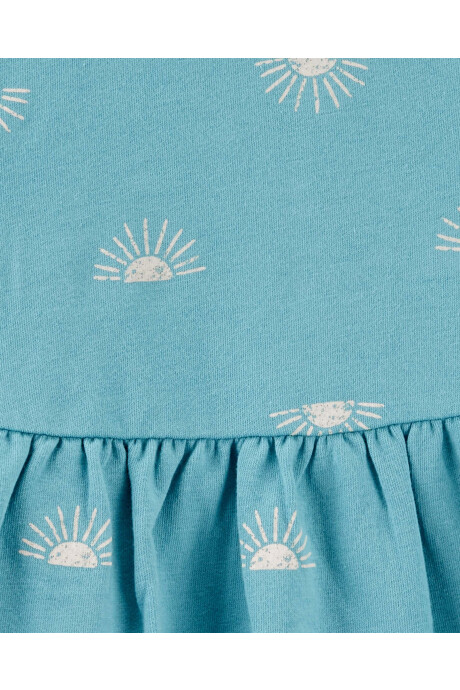 Vestido escalonado de algodón afelpado, diseño soles Sin color