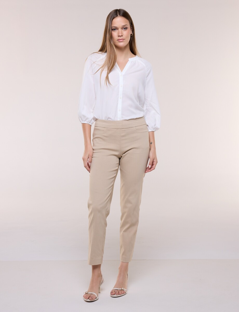 Pantalón Slim Pull On - Beige 