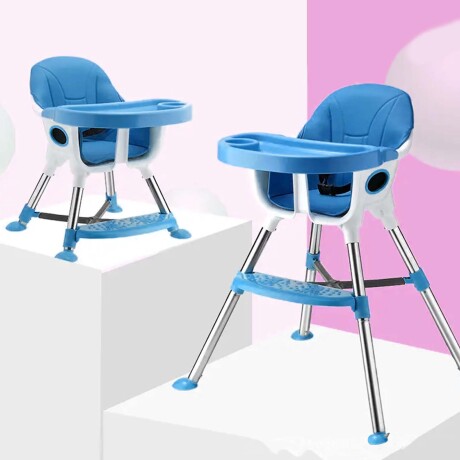 Silla Alta de Comer para Bebé Portable con Altura Ajustable Azul