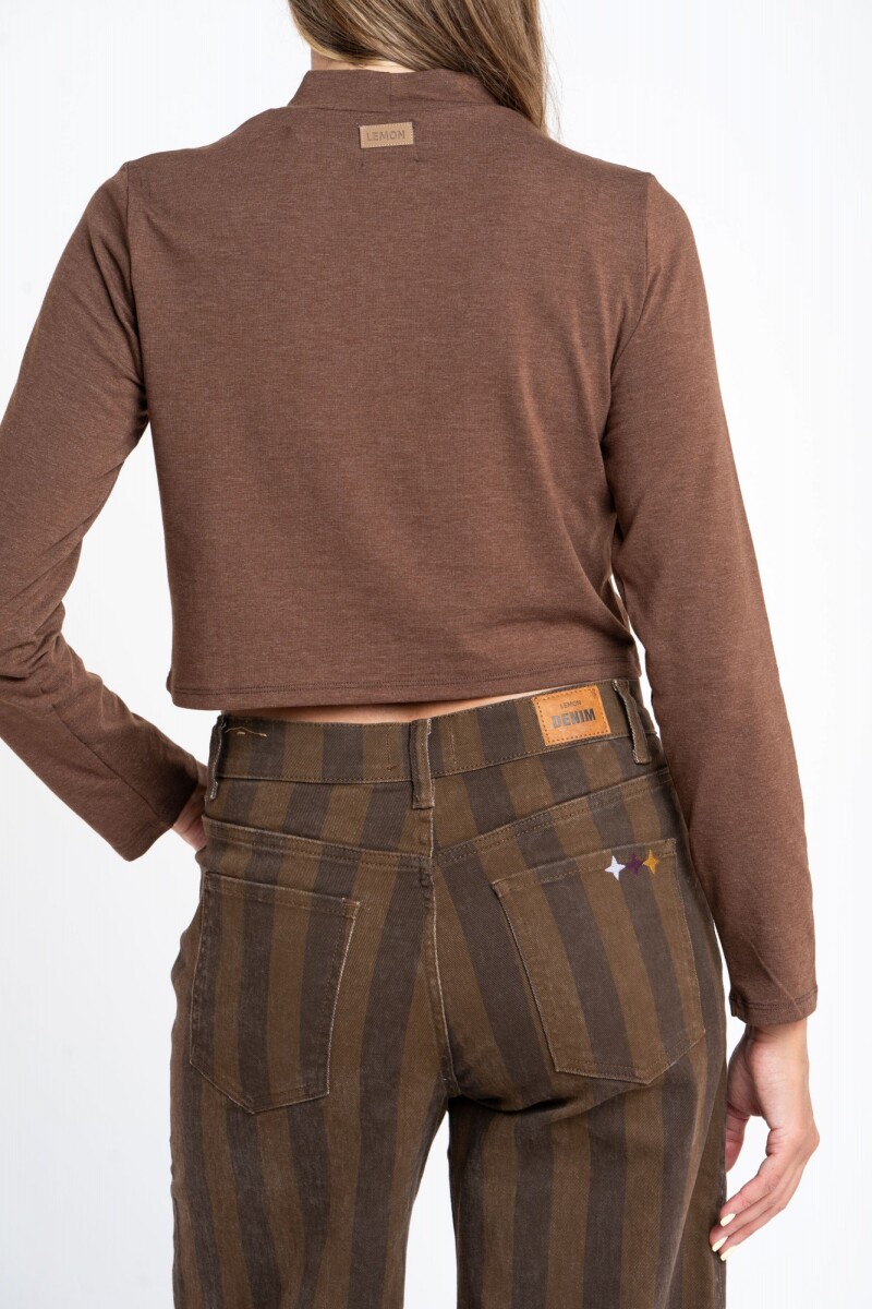 Polera Algodón Elastano Chocolate