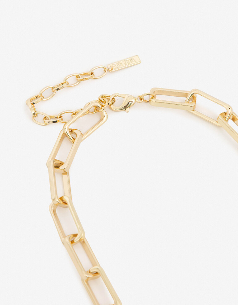 Collares Cortos Metal Collar Corto Metal Eslabones - Dorado