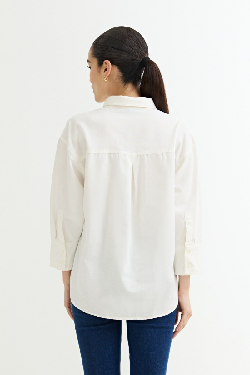 Camisa lisa rustica BLANCO