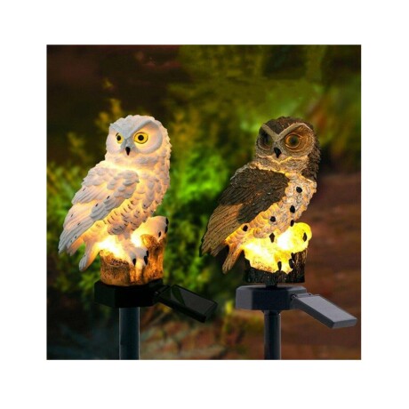 BÚHOS LED SOLAR PARA JARDÍN JLKQA-084 BLANCO