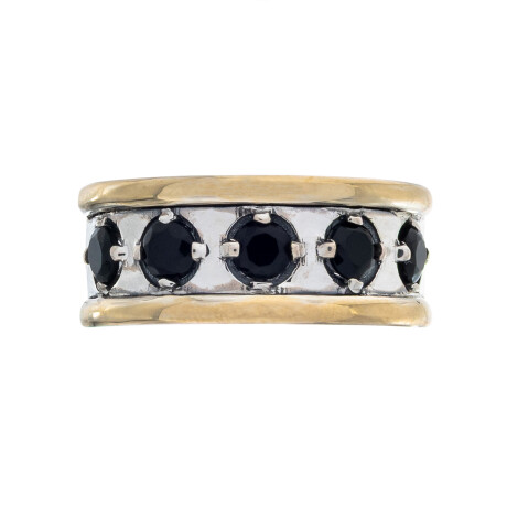 Anillo de plata 925, double en oro 18 ktes y circonias. Anillo de plata 925, double en oro 18 ktes y circonias.