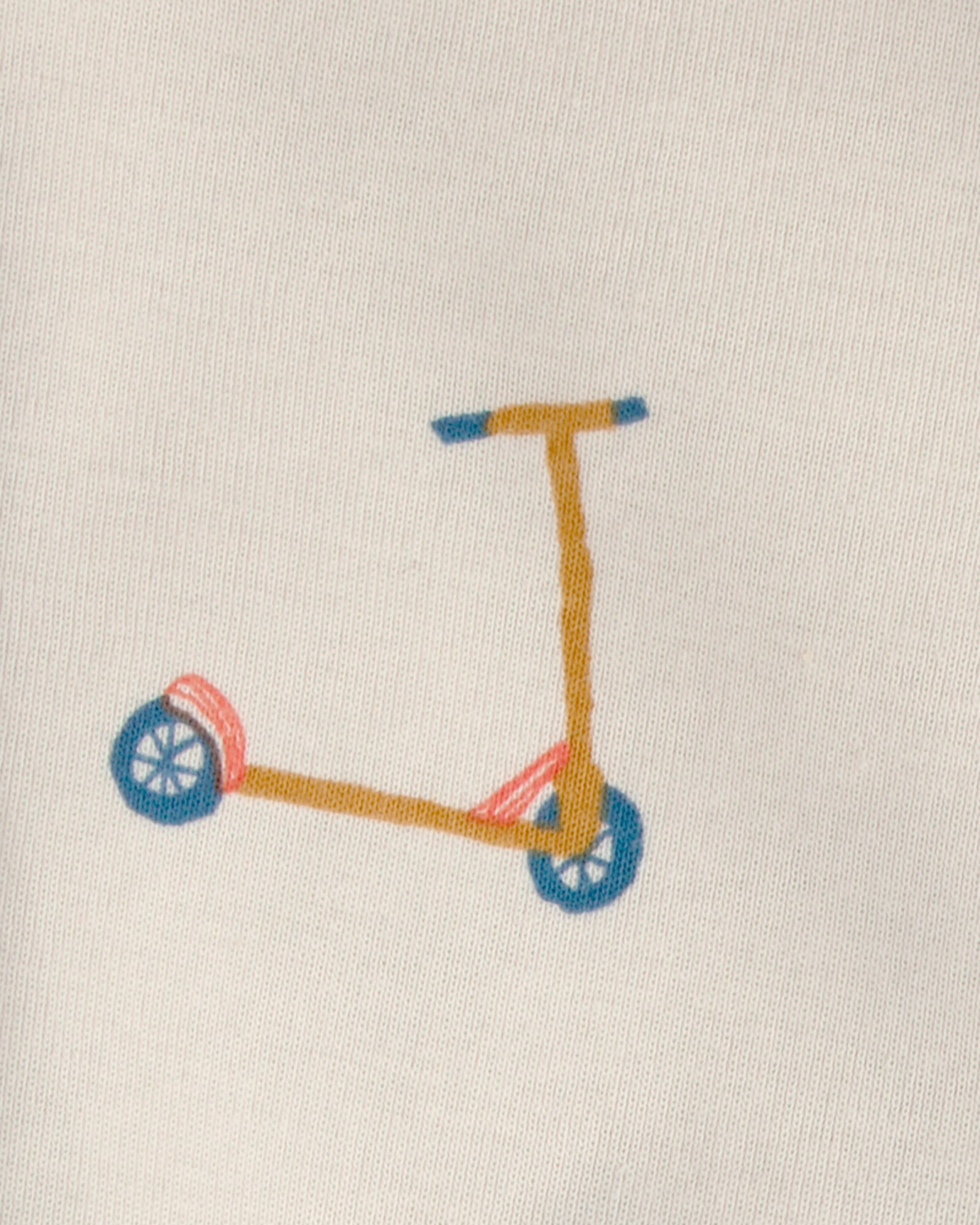 Monito corto de algodón, color crema, diseño monopatines Sin color