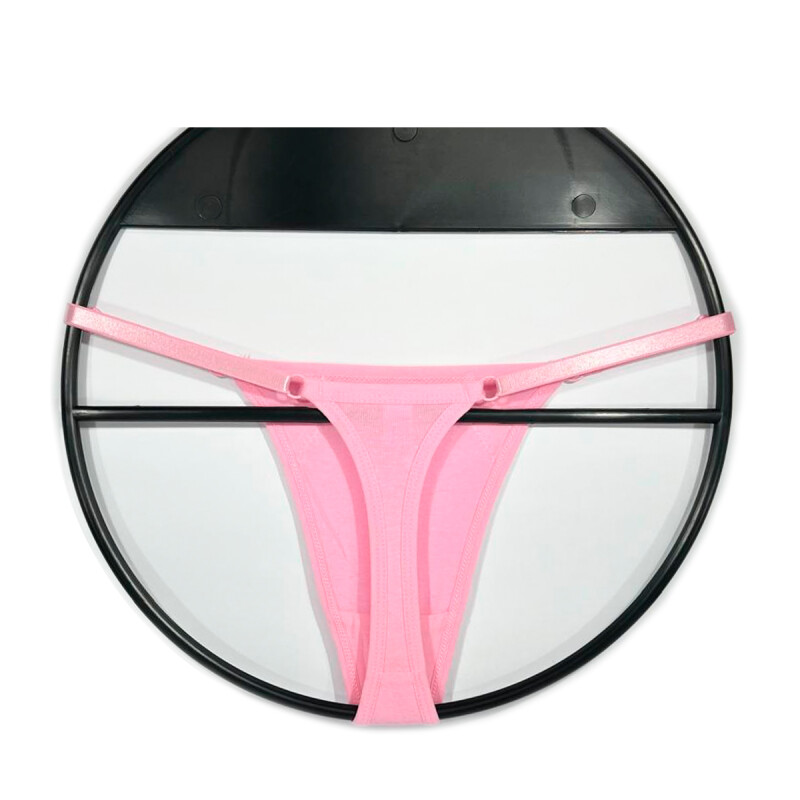 Tanga Colaless Ajustable De Algodón Rosa Talla L-X