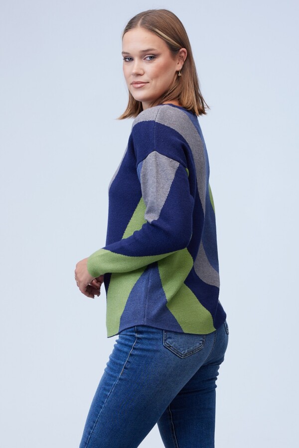 Buzo Dolman Colorblock MULTI/VERDE