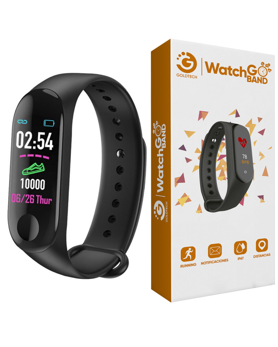 Reloj pulsera inteligente smartwatch Goldtech Watchgo Band resistente al agua - Negro 