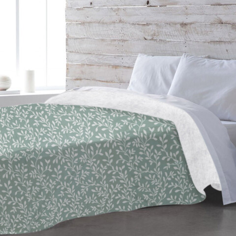 Frazada con Corderito King Size Home Class 240 x 260 cm HOJAS VERDE