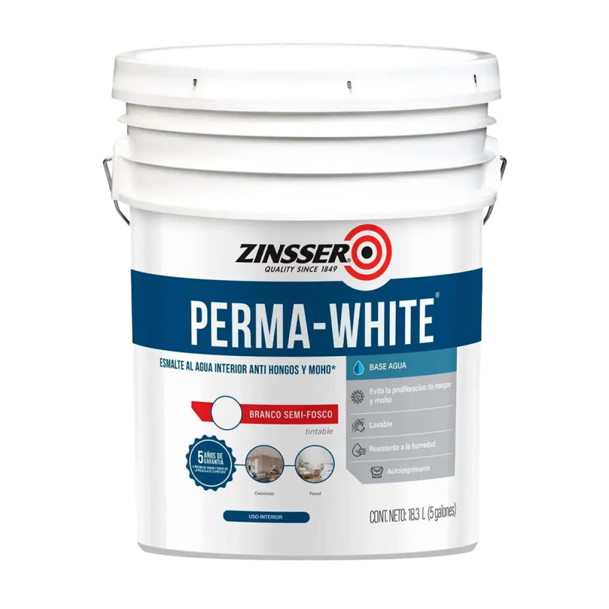 ZINSSER PERMA-WHITE SATINADO - 18,6 LTS 
