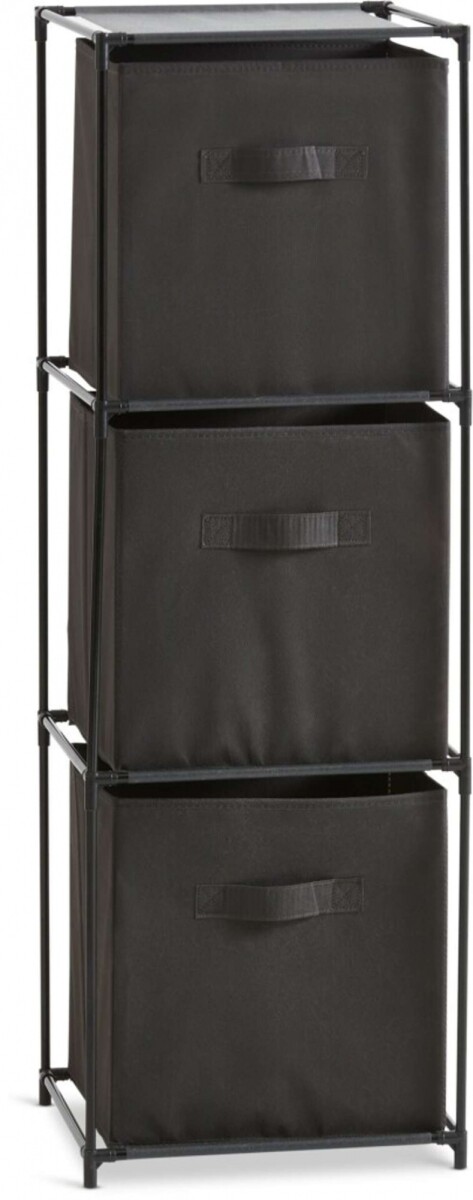 Armario Damhus Con 3 Cajas - Negro/Gris 