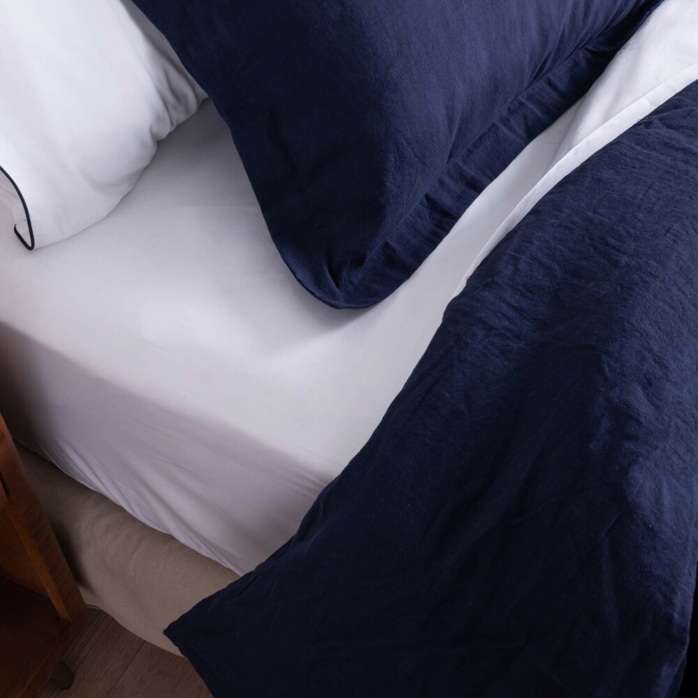 FUNDA NÓRDICA 2 PLAZAS LINO-Y-ALGODON AZUL LINEN COTTON MARINO