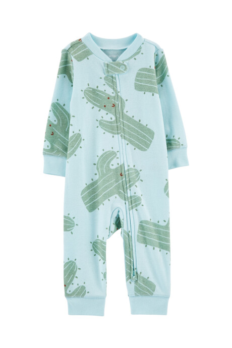 Pijama una pieza de algodón, diseño cactus Sin color