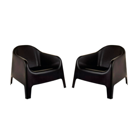 Set de 2 Silla Plastico Skarpo Jardin Liso Negro