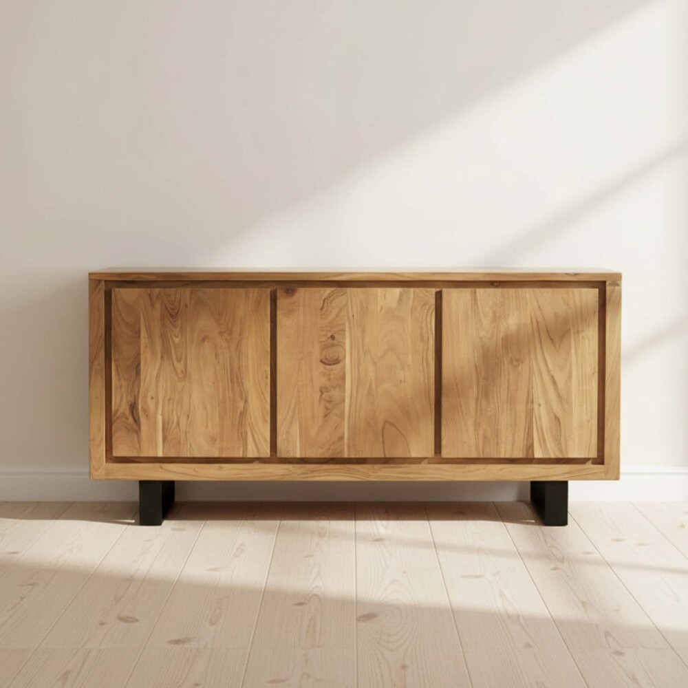 APARADOR HIERRO-Y-MADERA NATURAL-BEIGE NEAT