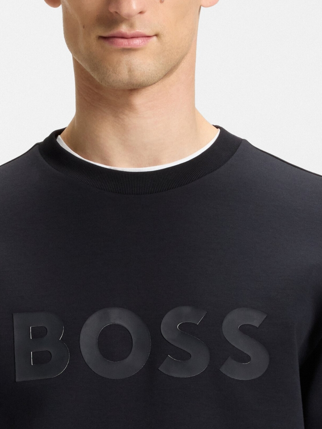 BOSS - Buzo de Algodón Elástico con Logo Navy