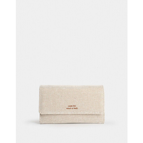 Billetera Fichero Suede Blanco Crudo