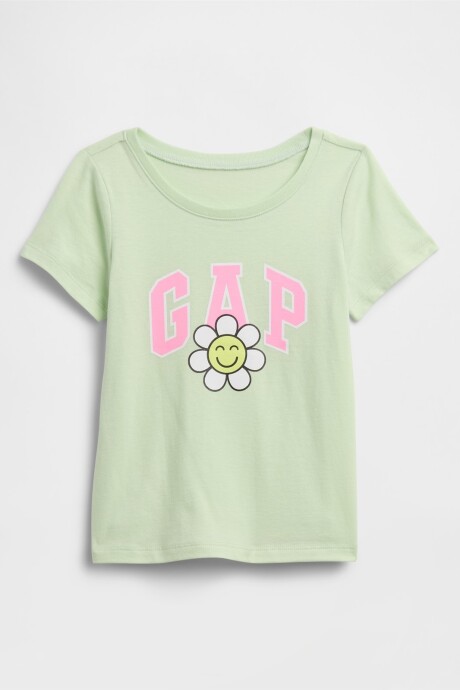 Remera Logo Gap Manga Corta Toddler Niña Pod Green