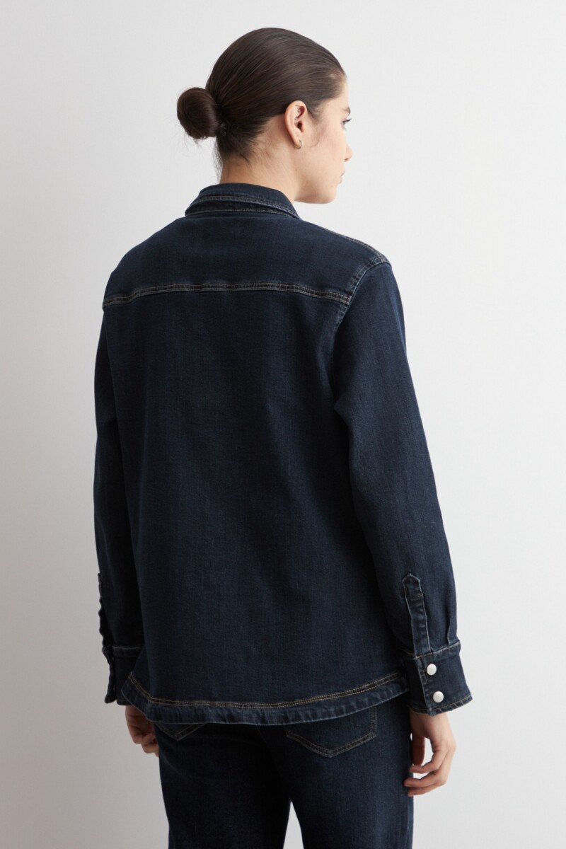 Camisa de jean jean oscuro