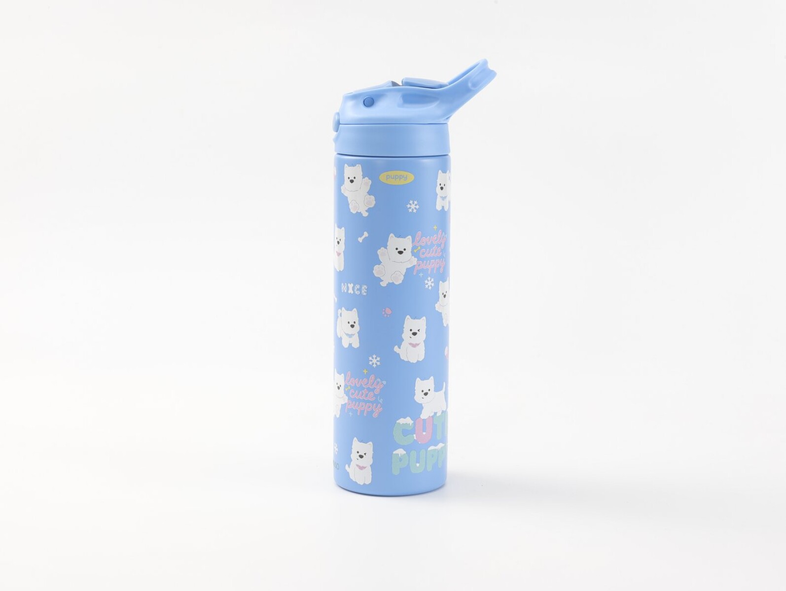 BOTELLA TÉRMICA INFANTIL PERRITO DUODUO CON TAPA FLIP (500 ML / AZUL) 