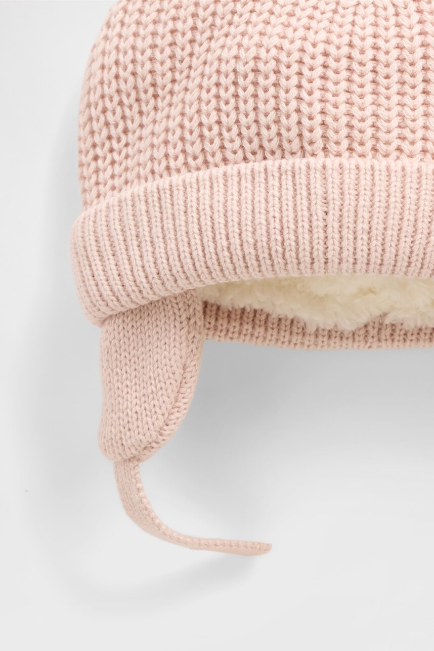 Gorro Con Corderito Bebé Dull Rose