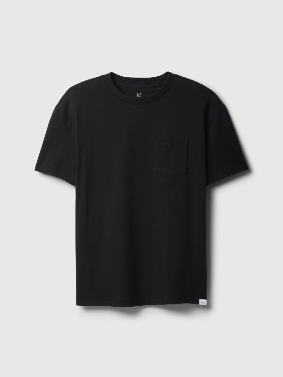 Remera Básico Con Bolsillo Niño - True Black V2 