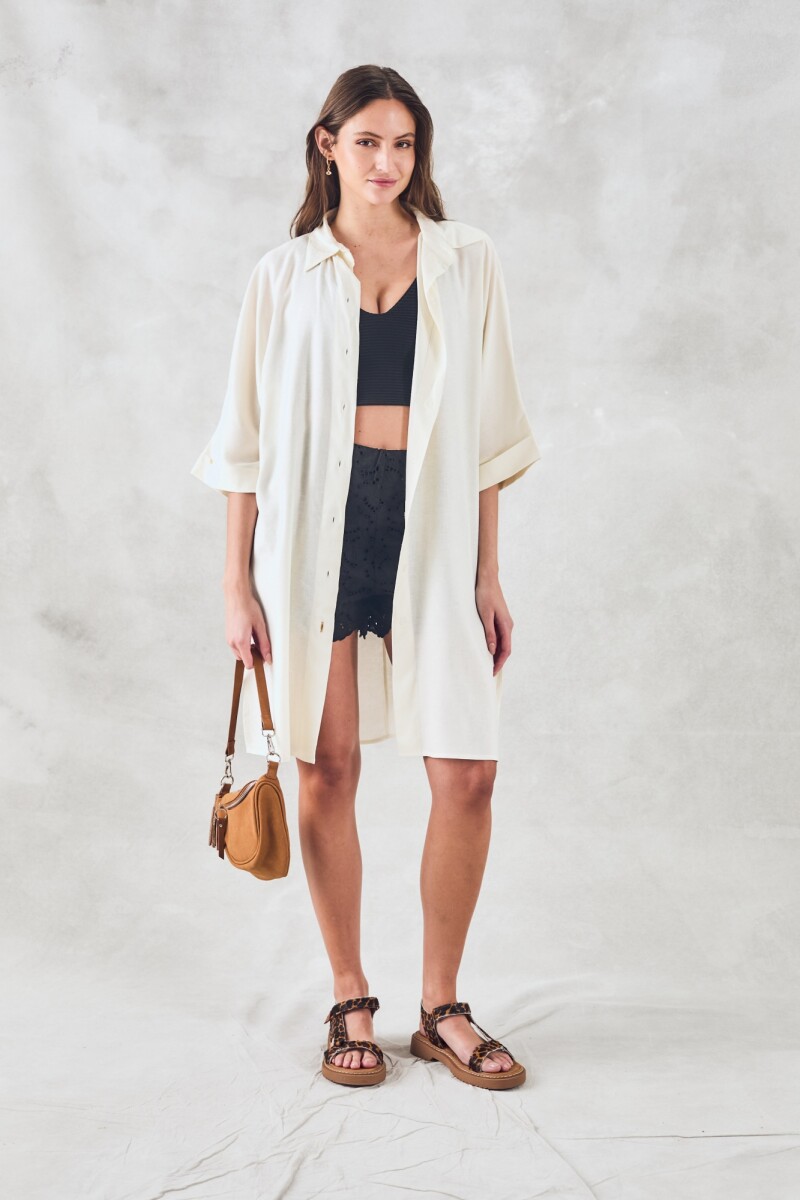 Camisa Con Lino Nácar