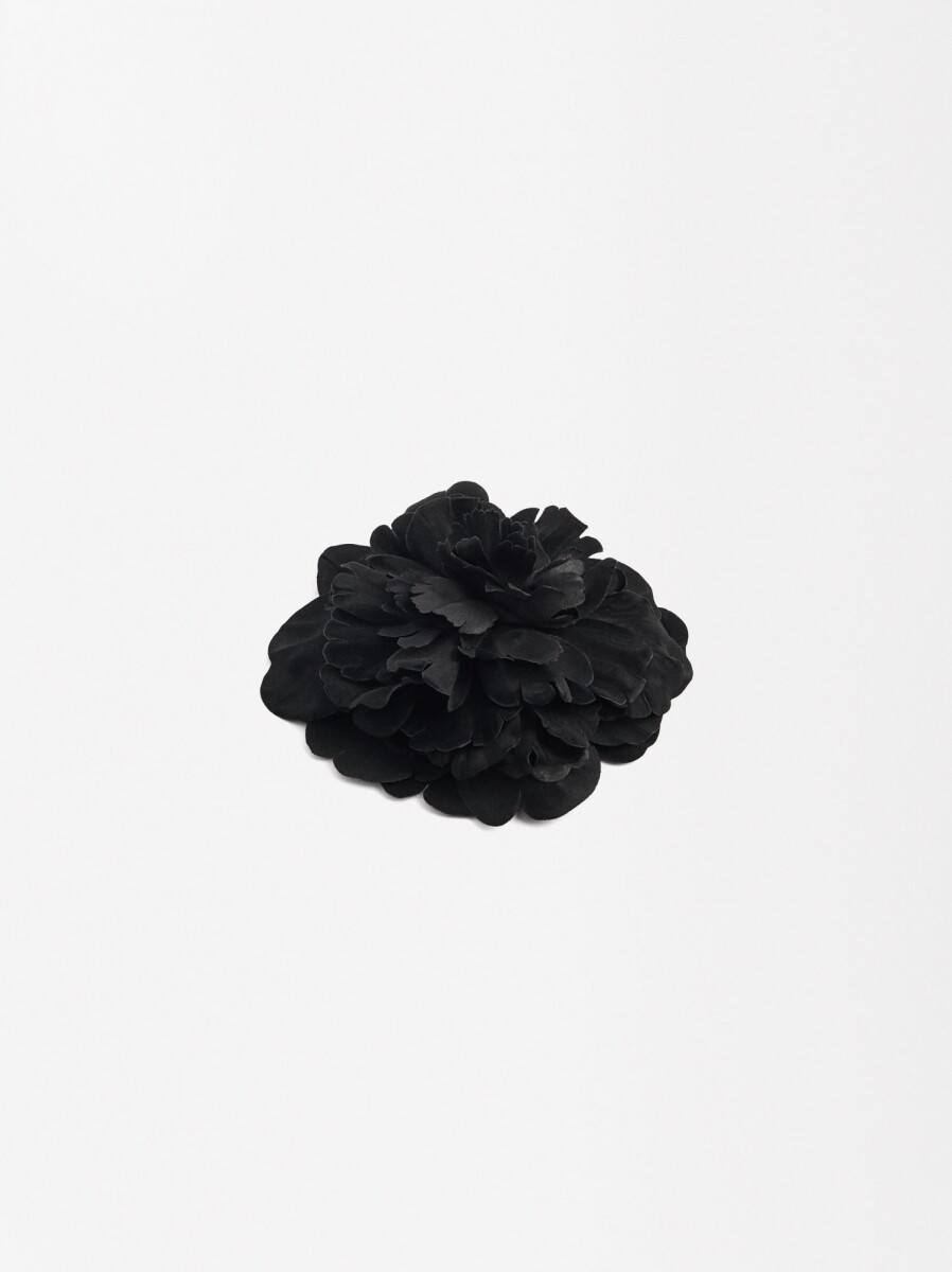 Pasador De Pelo Com Flor - negro 