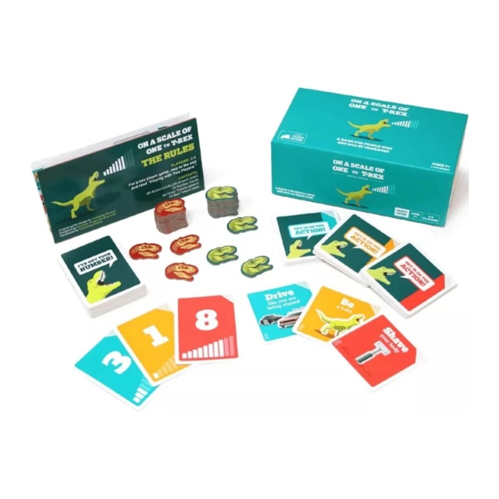 En Una Escala de 1 a T-Rex – Juego de Expresión y Gestos EN UNA ESCALA DE 1 A T'REX BASE ( CREADORES DE EXPLODING KITTENS)