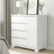 Imagen de Comoda Cajonera Vega para Dormitorio 4 Cajones con Rieles Telescópicos y 1 Puerta - Blanco