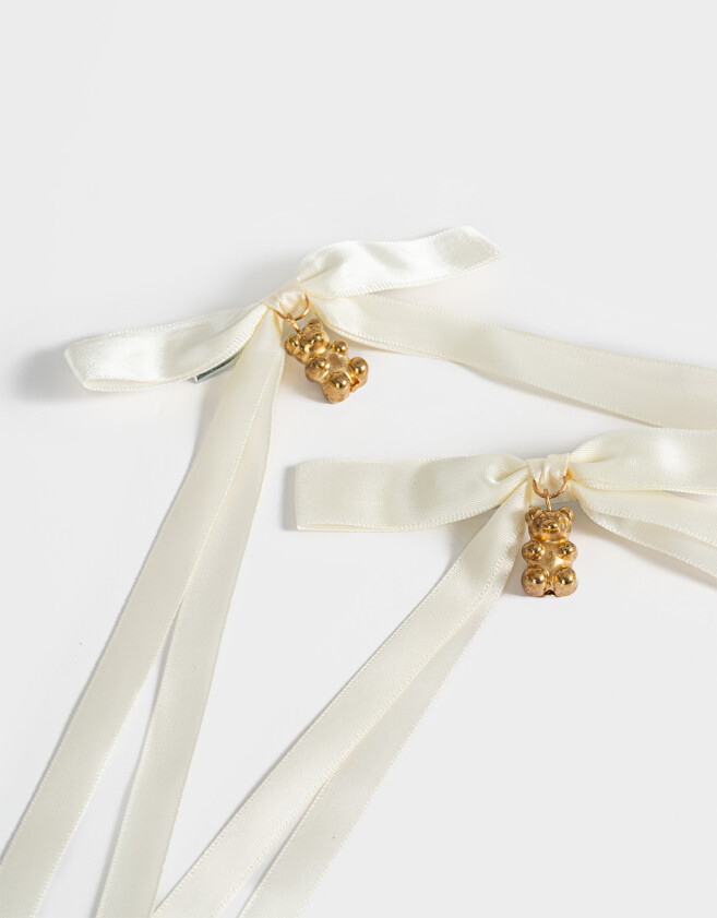 Piquitos Osito Set De Piquitos Con Dijes - Blanco Crudo