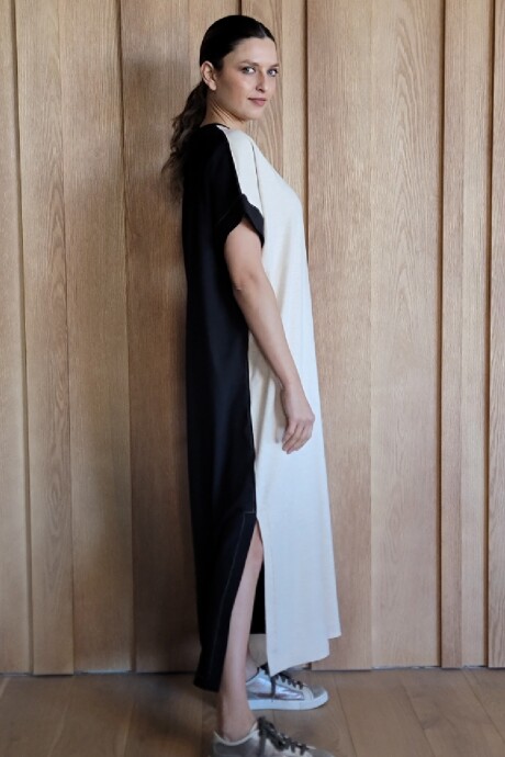 Vestido Agapanto Beige - Negro