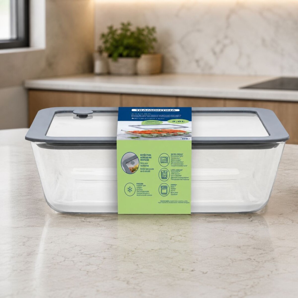 VIANDA POTE RECIPIENTE DE VIDRIO HERMETICO 2,6LTS TRAMONTINA 