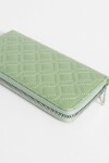 Billetera rectangular matelaseada con cierre verde