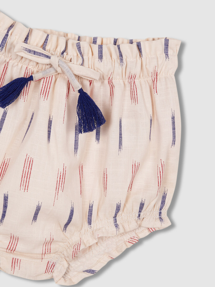 Pantalon Bombacho Ikat Blanco Roto
