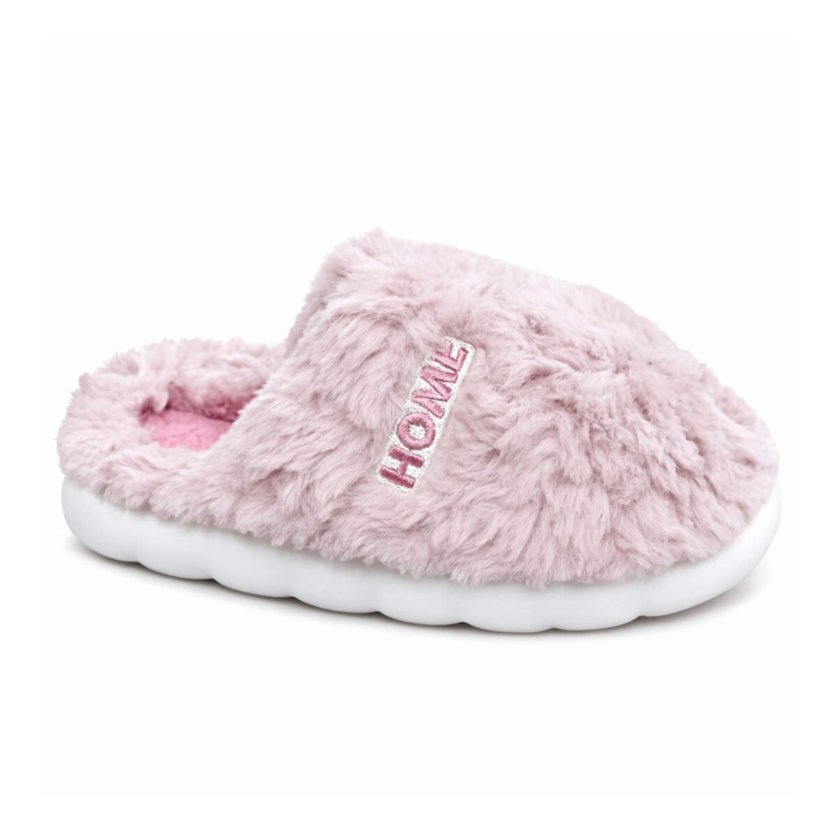 Pantufla De Felpa Peluche sintético Antideslizante Unisex - Rosa Viejo 