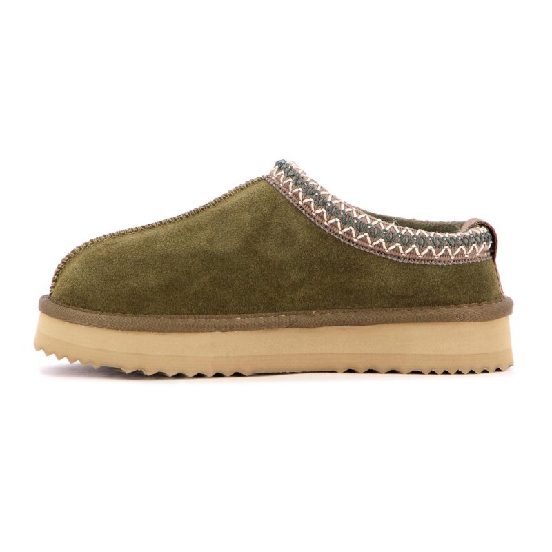 Zueco Country Cuero Mujer Verde