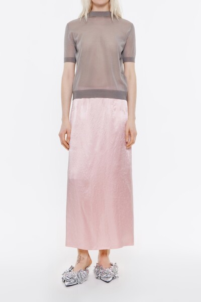 FALDA MIDI SATEN Rosa