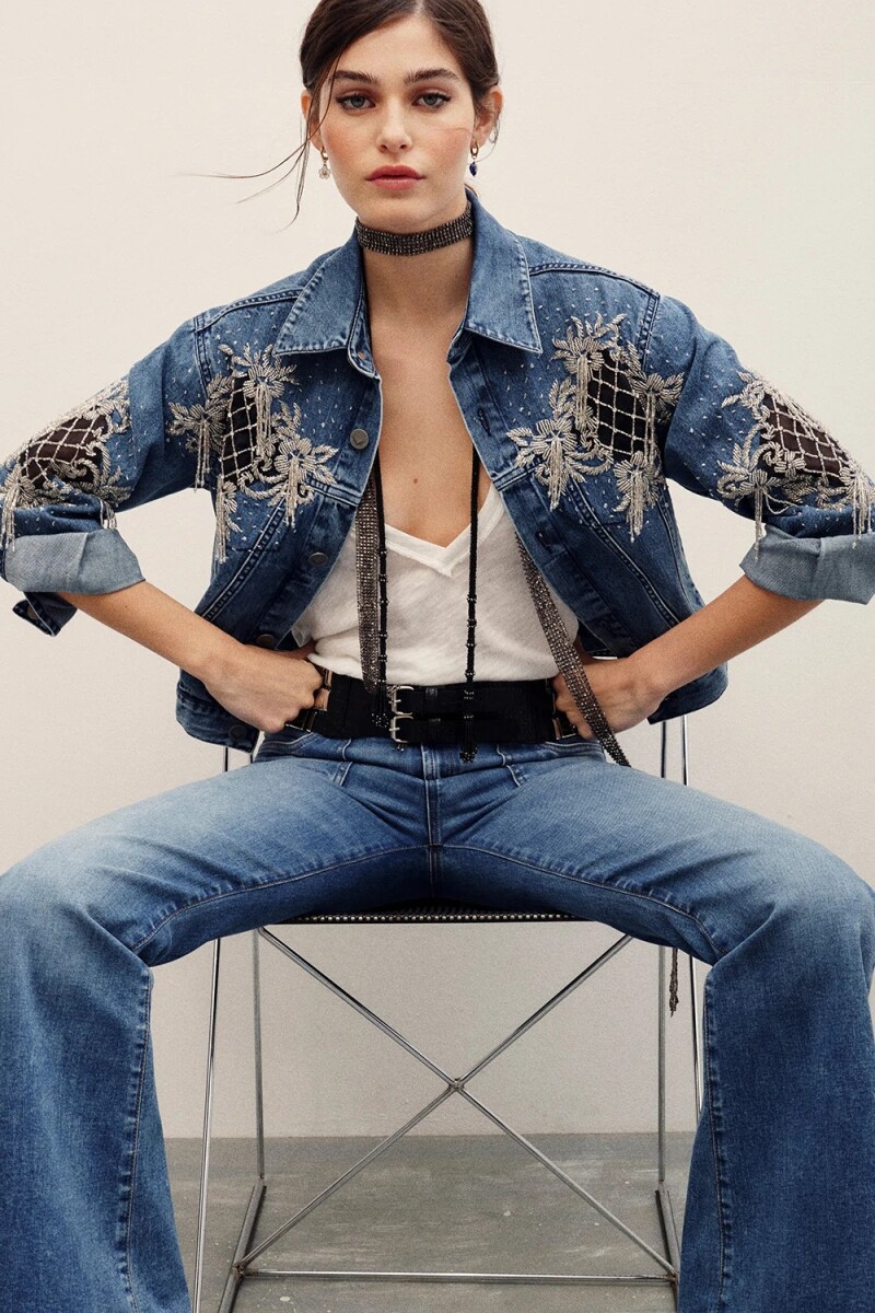 CAMPERA DENIM EMBELISH Azul