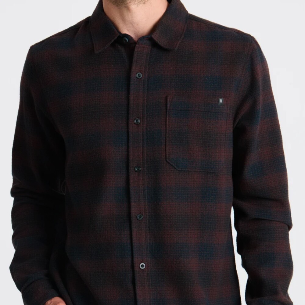 Camisa Roark Crossroads Flannel Hombre Dark Brown